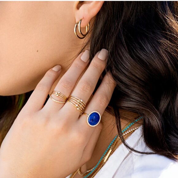 Jennifer Meyer Small Hammered Hoops - Picture 2 of 6